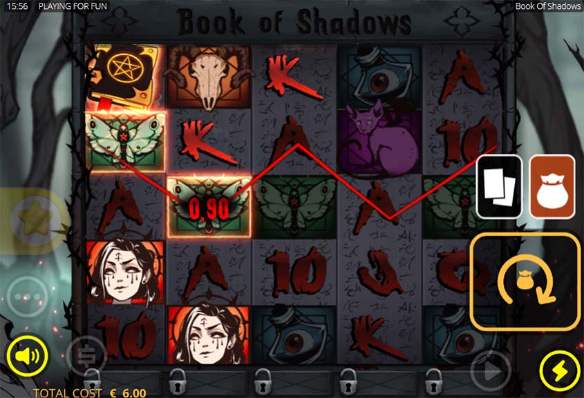 ios Book of Shadows slot gameplay